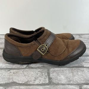 Merrell Bracken slip on shoes brown suede walking loafers women’s size 7